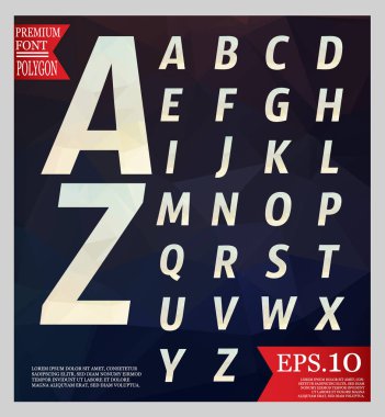 Yazı tipi düşük Poli tasarım ve soyut geometrik arka planlar tam col