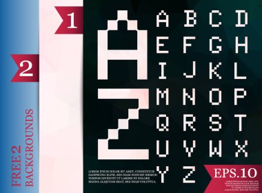 Geometrik yazı tipi arka rengi kristal yazı tipi polifonik tam