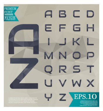 Çokgen alphabat vektör yazı tipi ve arka plan poligonal, soluk-