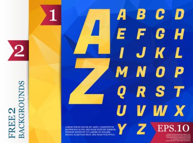 Kristal yazı tipi poligonal soyut geometrik arka planlar renk tam