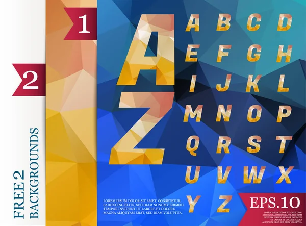 Crystal Font poligonal alfabe arka plan geometrik desen 