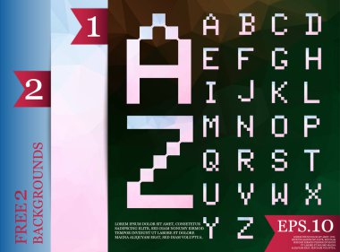 Yazı tipi poligonal arka plan geometrik desen üçgen