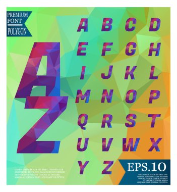Yazı tipi düşük Poli arka planlar üzerinde tam geometrik sha renk desen