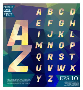 Yazı tipi tasarım lowpoly arka plan şablonları veya hafif b