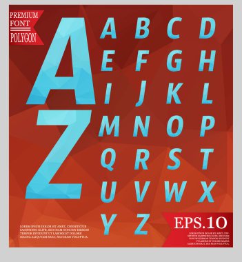 Yazı tipi düşük Poli tasarım ve soyut geometrik arka planlar tam col
