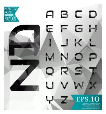 Yazı tipi polifonik geometrik üçgenler arka plan, poligonal soyut 