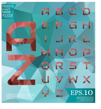 Yazı tipi düşük Poli Pastel alfabe vektör harfler izole vektör üzerinde