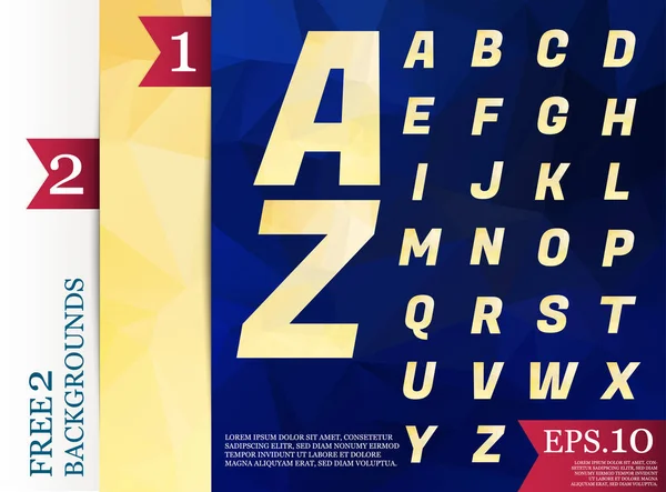 Crystal Font poligonal alfabe geometrik arka planlar renk tam