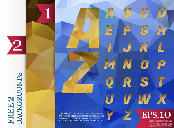 Kristal poligonal yazı tipi çizim ile. Arka plan dekoratif 