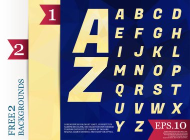 Kristal poligonal yazı tipi çizim ile. Arka plan dekoratif 