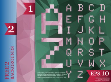 Yazı tipi poligonal arka plan geometrik desen üçgen