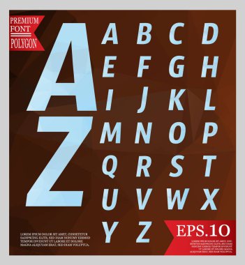 Yazı tipi düşük Poli tasarım stili alfabe çok renkli ve backgrou ayarla