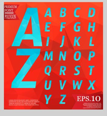 Yazı tipi düşük Poli tasarım ve soyut geometrik arka planlar tam col