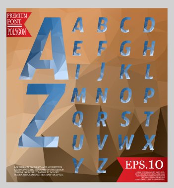 Yazı tipi düşük Poli Dizayn ve geometrik desen arka plan t