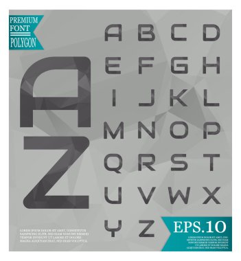 Yazı tipi polifonik geometrik üçgenler arka plan, poligonal soyut 