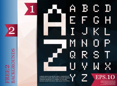 Yazı tipi poligonal arka plan geometrik desen üçgen