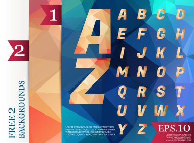 Kristal yazı tipi poligonal soyut geometrik arka planlar renk tam