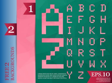 Yazı tipi poligonal arka plan geometrik desen üçgen