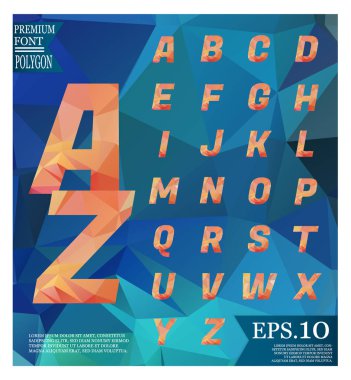 Yazı tipi düşük Poli arka planlar üzerinde tam geometrik sha renk desen