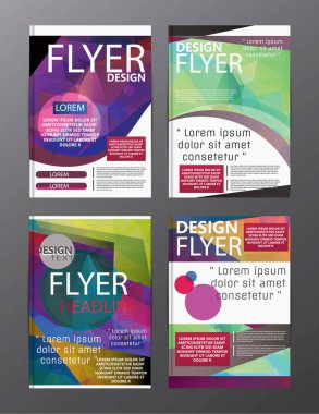 Çokgen Modern broşür düzeni tasarım şablonu. El ilanı broşür cov