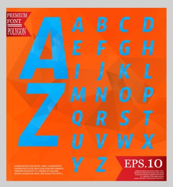 Yazı tipi düşük Poli tasarım stili alfabe çok renkli ve backgrou ayarla