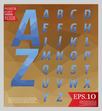 Yazı tipi düşük Poli ve arka plan tam renkli geometrik şekiller. Col