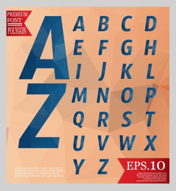 Yazı tipi düşük Poli ve arka plan tam renkli geometrik şekiller. Col