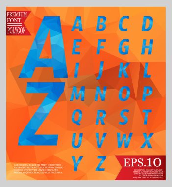 Yazı tipi düşük Poli tasarım ve soyut geometrik arka planlar tam col