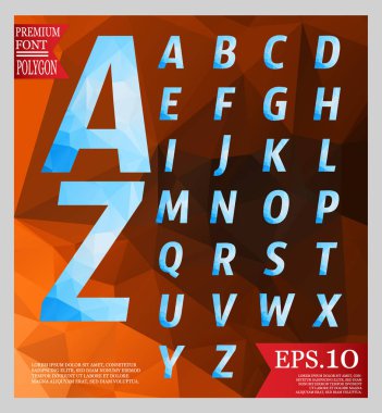 Yazı tipi düşük Poli tasarım ve soyut geometrik arka planlar tam col