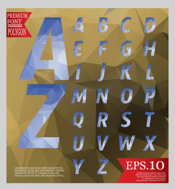 Yazı tipi düşük Poli tasarım stili alfabe çok renkli ve backgrou ayarla
