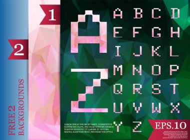 Geometrik yazı tipi arka rengi kristal yazı tipi polifonik tam