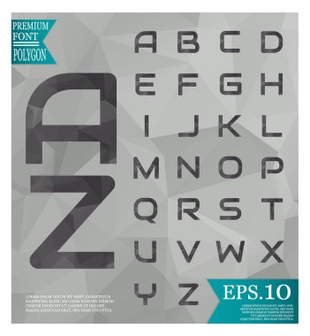 Yazı tipi polifonik geometrik üçgenler arka plan, poligonal soyut 