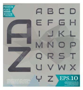 Yazı tipi düşük Poli Pastel alfabe vektör harfler izole vektör üzerinde
