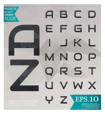 Çokgen alphabat vektör yazı tipi ve arka plan poligonal, soluk-
