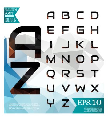 Yazı tipi düşük Poli Pastel alfabe vektör harfler izole vektör üzerinde