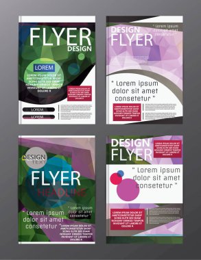 Çokgen Modern broşür düzeni tasarım şablonu. El ilanı broşür cov