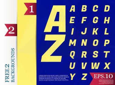 Crystal Font poligonal alfabe arka plan geometrik desen 