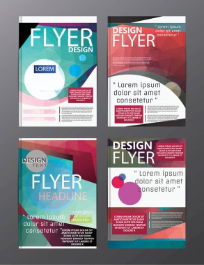 Çokgen Modern broşür düzeni tasarım şablonu. El ilanı broşür cov