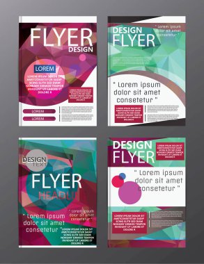 Çokgen Modern broşür düzeni tasarım şablonu. El ilanı broşür cov