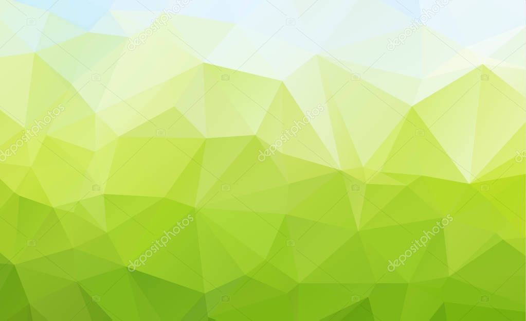 Abstract green which consist of triangles. Geometric background 