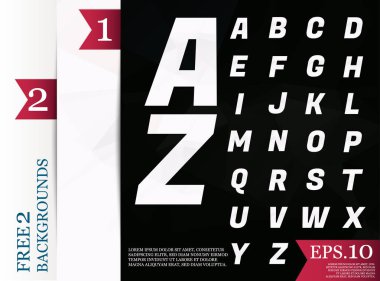 Crystal Font poligonal alfabe arka plan geometrik desen 