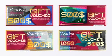 Hediye çeki altın şablon renkleri sertifikası. Arka plan tasarım