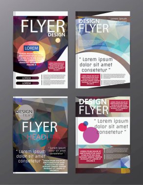 Çokgen Modern broşür düzeni tasarım şablonu. El ilanı broşür cov