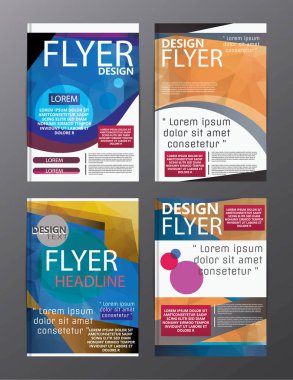 Çokgen Modern broşür düzeni tasarım şablonu. El ilanı broşür cov