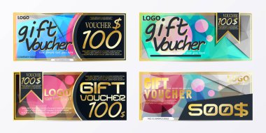 Hediye çeki kartı şablon Döviz Alım vektör illustr ile