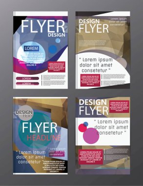 Çokgen Modern broşür düzeni tasarım şablonu. El ilanı broşür cov