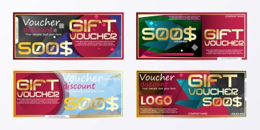 Hediye çeki altın şablon renkleri sertifikası. Arka plan tasarım