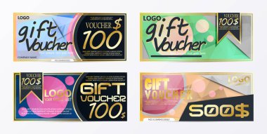 Hediye çeki kartı şablon Döviz Alım vektör illustr ile