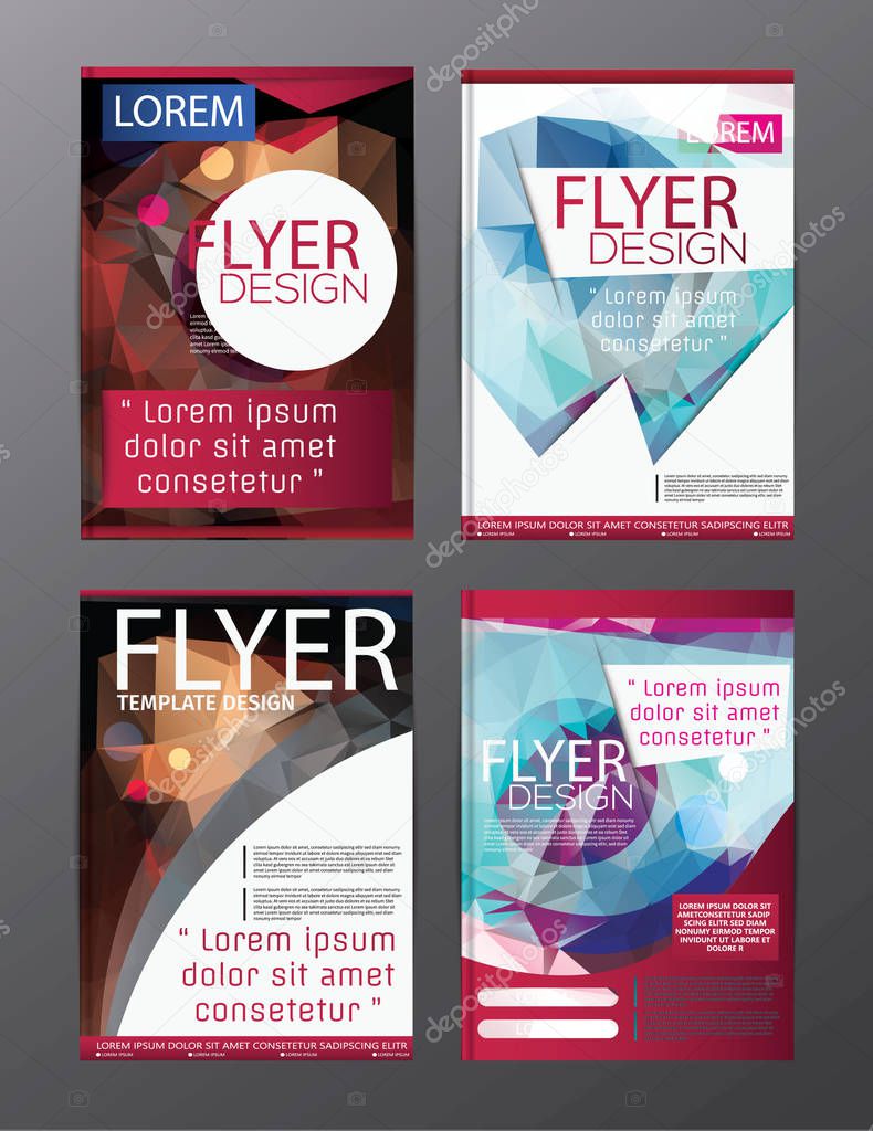 Polygon Brochure Flyer, magazine cover brochure template design 