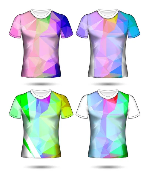 T-shirt templates coleção geométrica abstrata de diferentes —  Vetores de Stock